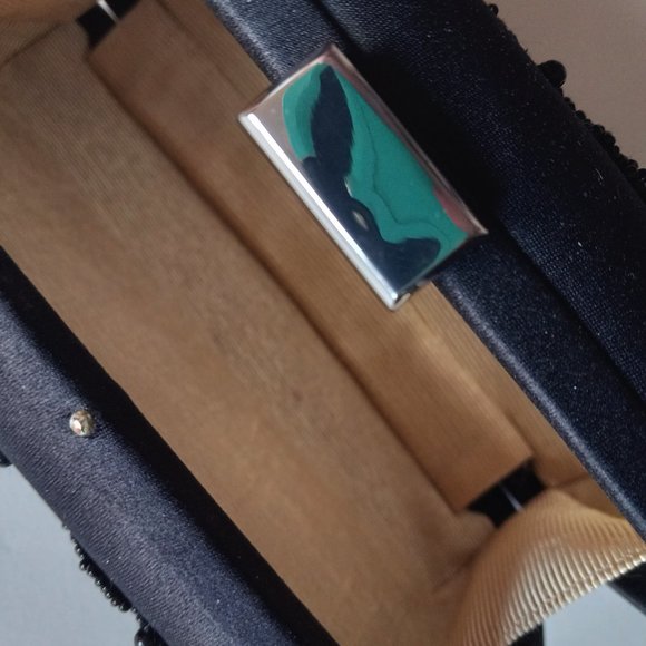 Ann Taylor Black and Gold Beaded Hard Clutch Purse - Picture 6 of 9